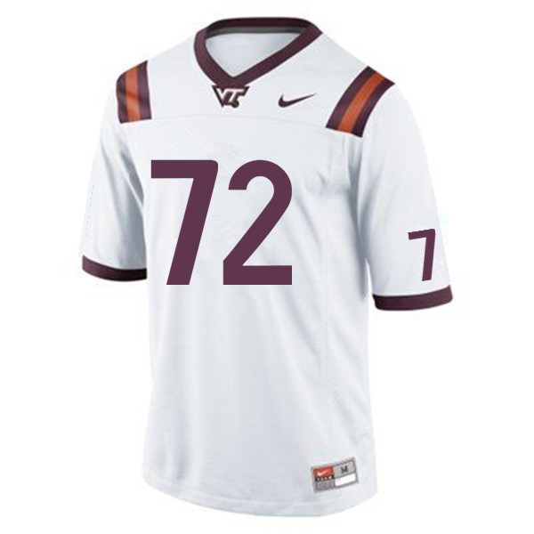 Men #72 Jesse Hanson Virginia Tech Hokies College Football Jerseys Sale-White